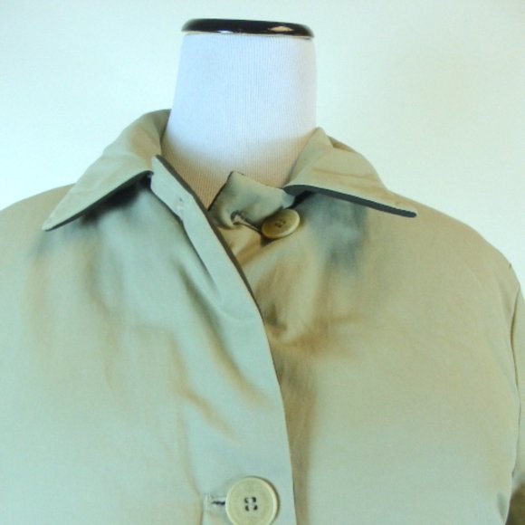 CALVIN KLEIN PUFFER reversible Brown Tan long COAT down filled L cozy - Picture 7 of 9